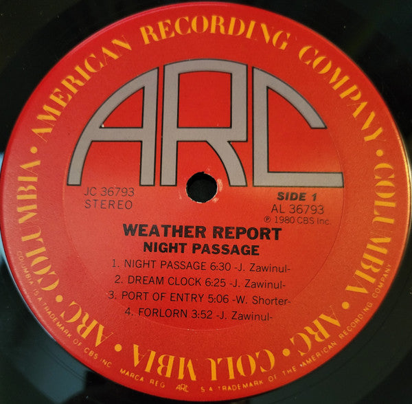 Weather Report : Night Passage (LP, Album, Ter)