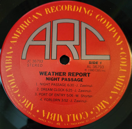 Weather Report : Night Passage (LP, Album, Ter)