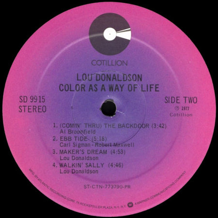 Lou Donaldson : Color As A Way Of Life (LP, Album, PR)