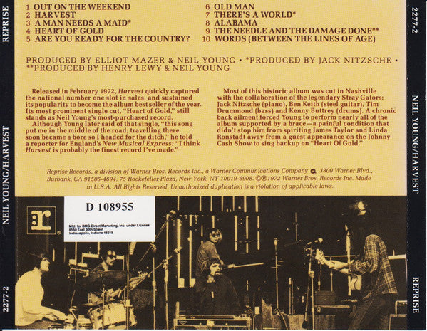 Neil Young : Harvest (CD, Album, Club, RE)