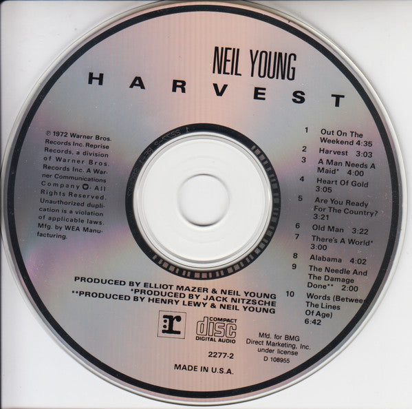 Neil Young : Harvest (CD, Album, Club, RE)