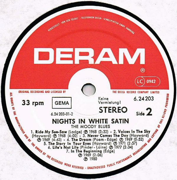 The Moody Blues : Nights In White Satin (LP, Comp)