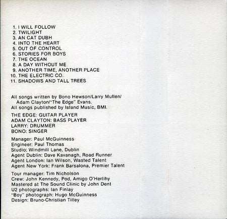 U2 : Boy (Cass, Album, Dol)
