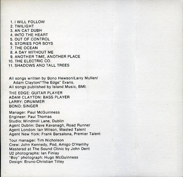 U2 : Boy (Cass, Album, Dol)
