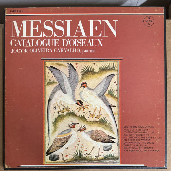 Olivier Messiaen, Jocy de Oliveira : Catalogue D'Oiseaux (4xLP, Red + Box)