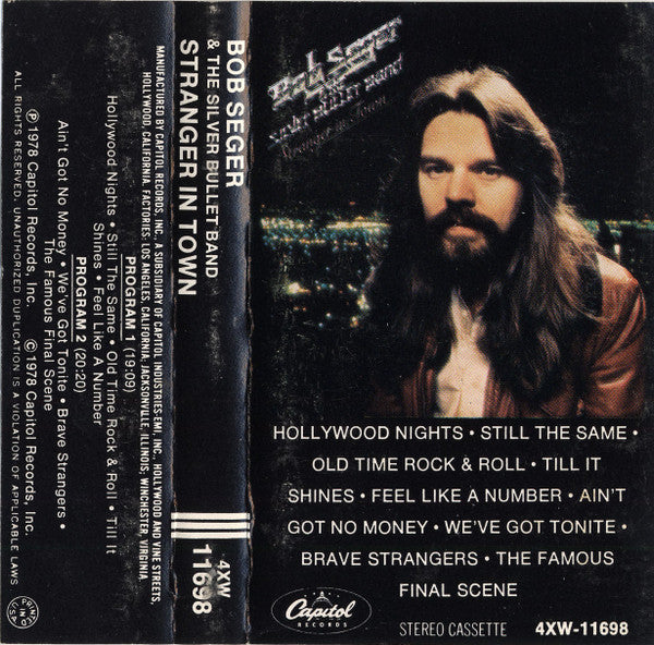 Bob Seger And The Silver Bullet Band : Stranger In Town (Cass, Album, Whi)