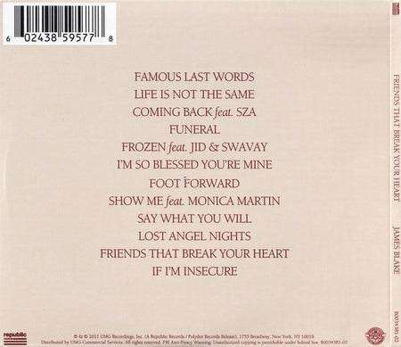 James Blake : Friends That Break Your Heart (CD, Album)