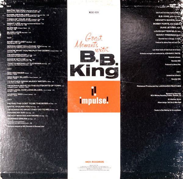 B.B. King : Great Moments With B.B. King (2xLP, Comp, Glo)