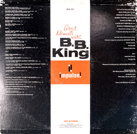 B.B. King : Great Moments With B.B. King (2xLP, Comp, Glo)