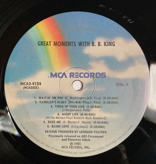 B.B. King : Great Moments With B.B. King (2xLP, Comp, Glo)