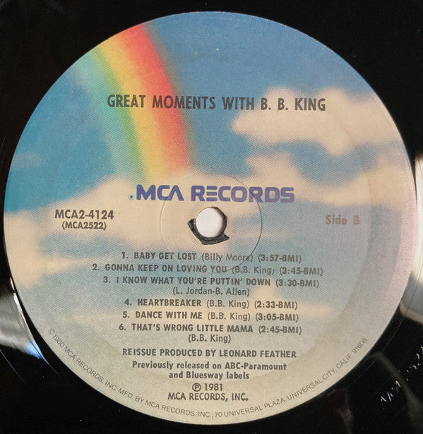 B.B. King : Great Moments With B.B. King (2xLP, Comp, Glo)