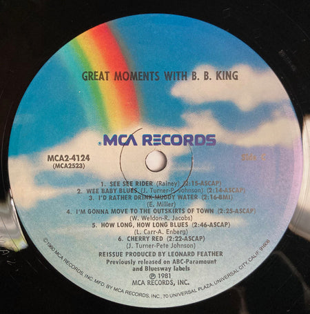 B.B. King : Great Moments With B.B. King (2xLP, Comp, Glo)