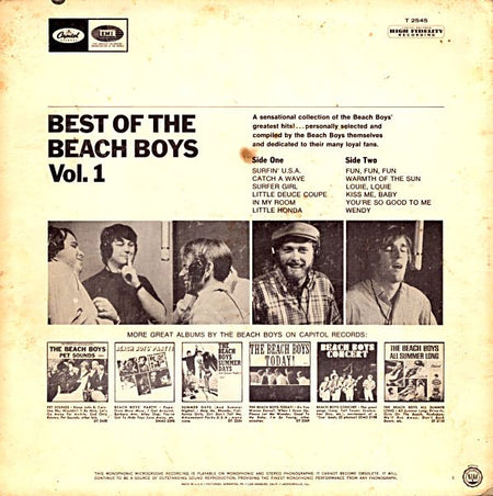 The Beach Boys : Best Of The Beach Boys - Vol. 1 (LP, Comp, Mono, Scr)