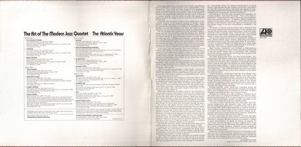 The Modern Jazz Quartet : The Art Of The Modern Jazz Quartet - The Atlantic Years (2xLP, Comp)