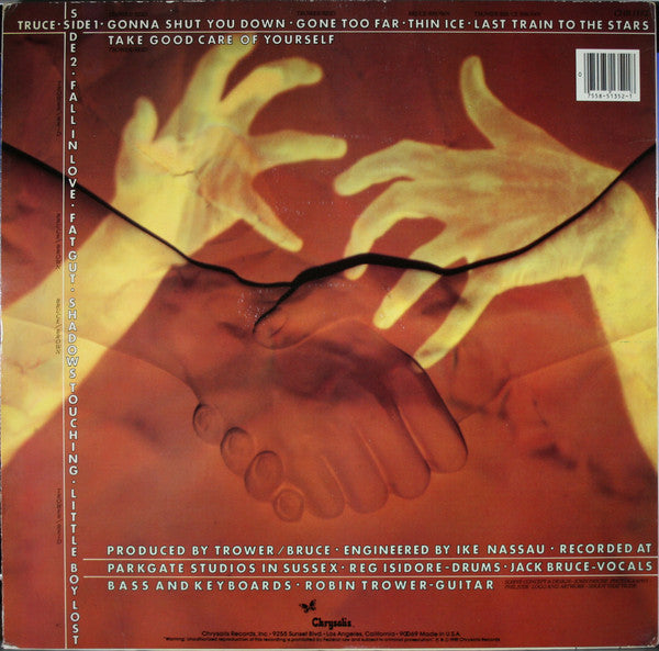 Robin Trower / Jack Bruce : Truce (LP, Album, San)