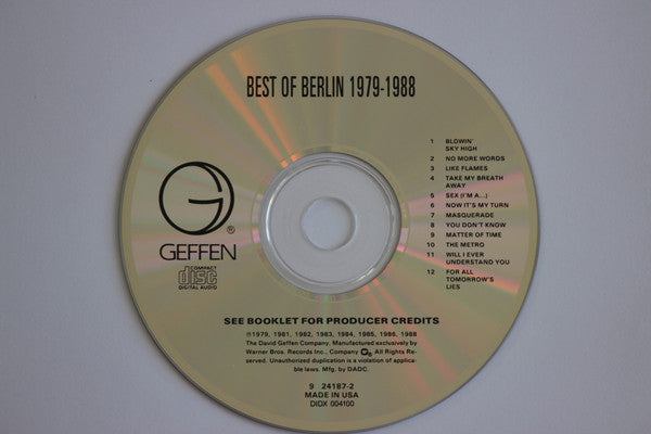 Berlin : Best Of Berlin 1979-1988 (CD, Comp, DAD)