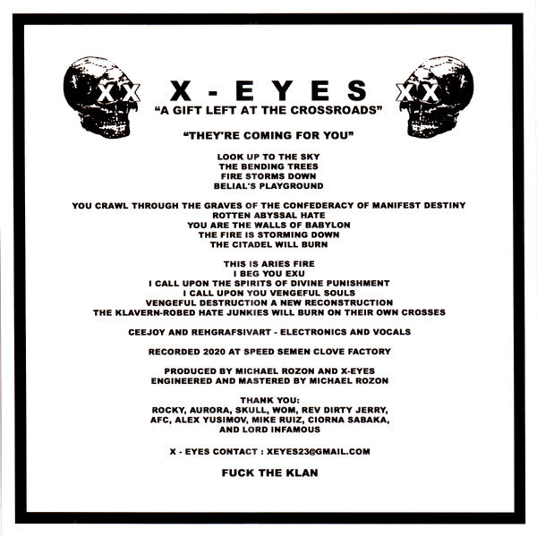 X-Eyes* / Bastard Noise : A Gift Left At The Crossroads / The Earth Will Not Miss Us  (7", EP, Cle)