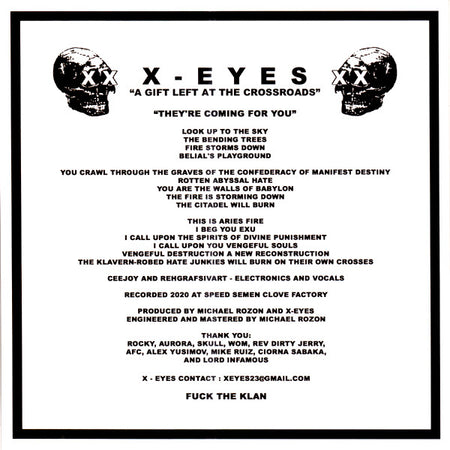 X-Eyes* / Bastard Noise : A Gift Left At The Crossroads / The Earth Will Not Miss Us  (7", EP, Cle)