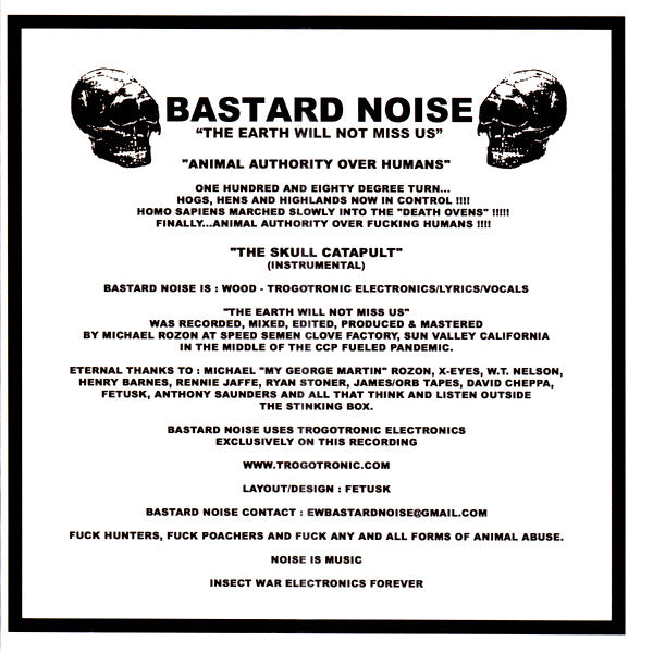 X-Eyes* / Bastard Noise : A Gift Left At The Crossroads / The Earth Will Not Miss Us  (7", EP, Cle)