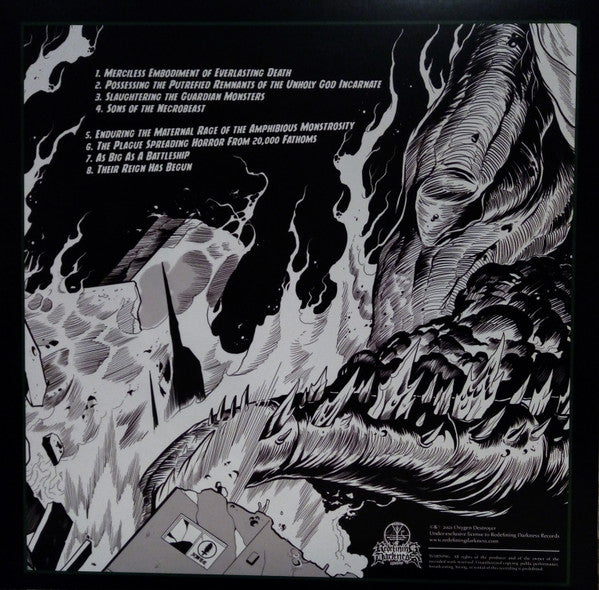 Oxygen Destroyer (3) : Sinister Monstrosities Spawned By The Unfathomable Ignorance Of Humankind (12", Album, Ltd, Cle)