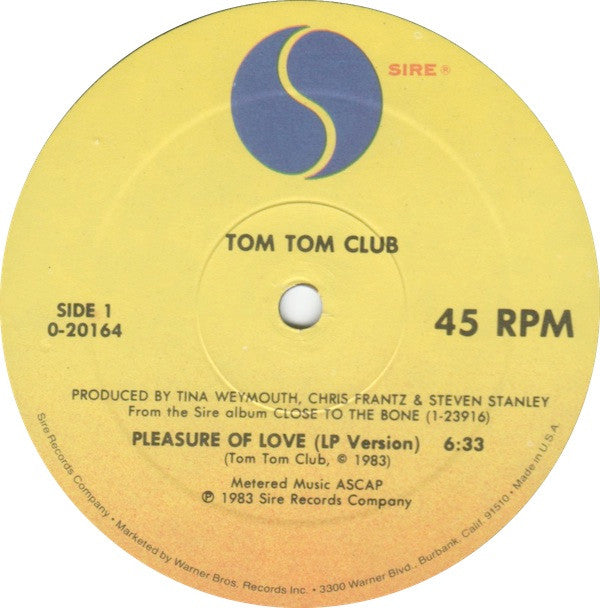 The Tom Tom Club* : The Pleasure Of Love (12", Single)