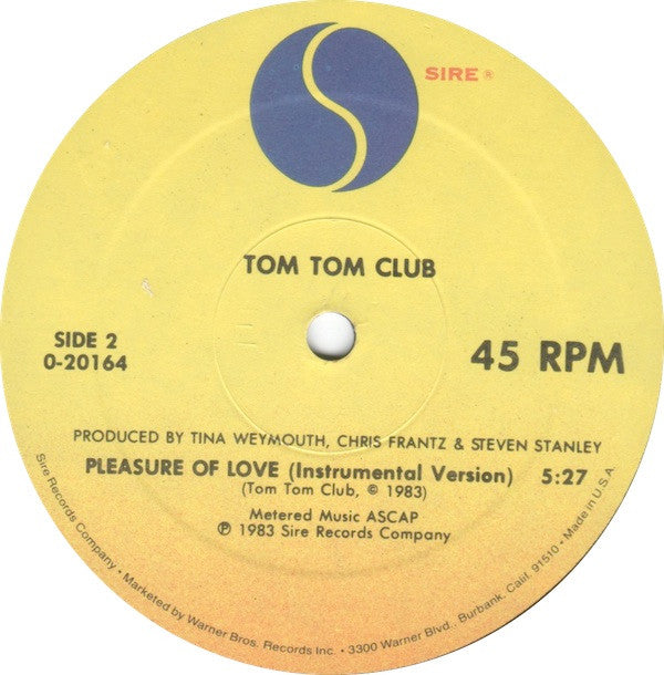 The Tom Tom Club* : The Pleasure Of Love (12", Single)