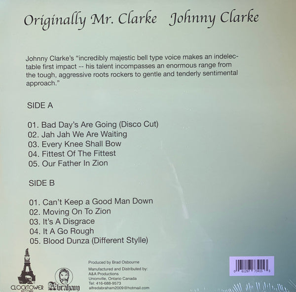 Johnny Clarke : Originally Mr. Clarke (LP, Album, RE)