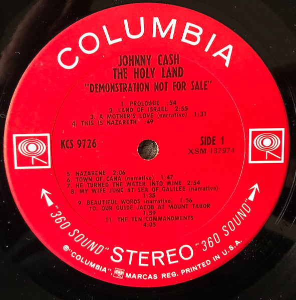 Johnny Cash : The Holy Land (LP, Promo, Ter)