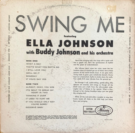 Ella Johnson With Buddy Johnson And His Orchestra : Swing Me (LP, Mono)