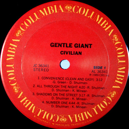 Gentle Giant : Civilian (LP, Album, Ter)
