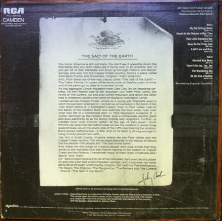 The Original Carter Family* : My Old Cottage Home (LP, Comp, RM)
