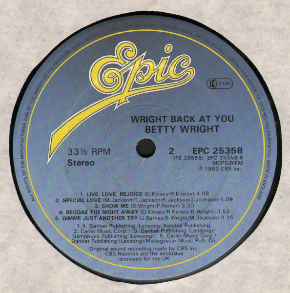 Betty Wright : Wright Back At You (LP, Album)