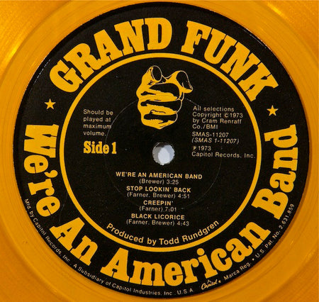 Grand Funk* : We're An American Band (LP, Album, Yel)