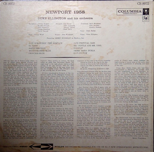 Duke Ellington And His Orchestra : Newport 1958 (LP)