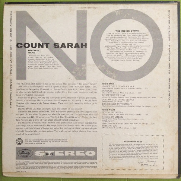 Sarah Vaughan : No Count Sarah (LP)