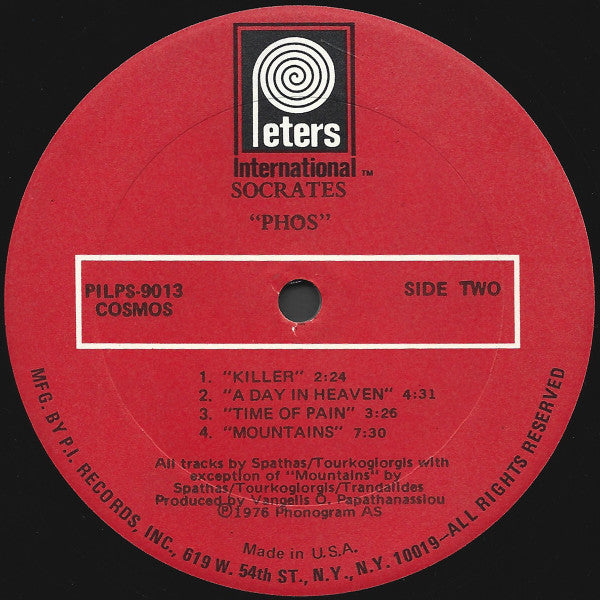 Socrates Drank The Conium With Evangelos Papathanassiou : Phos (LP, Album)
