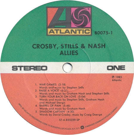 Crosby, Stills & Nash : Allies (LP, Album, Spe)