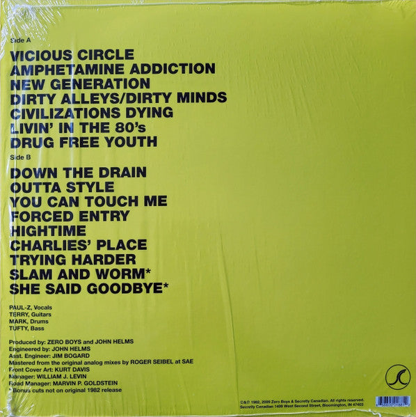 Zero Boys : Vicious Circle (LP, Album, RE, RM)