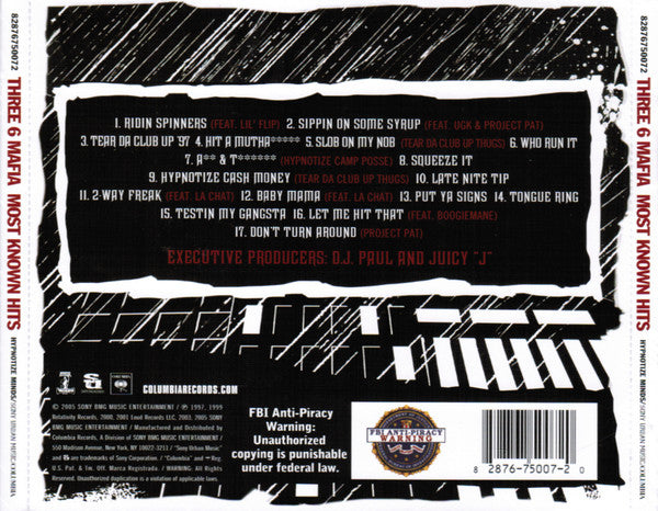 Three 6 Mafia : Most Known Hits (CD, Comp, RE)