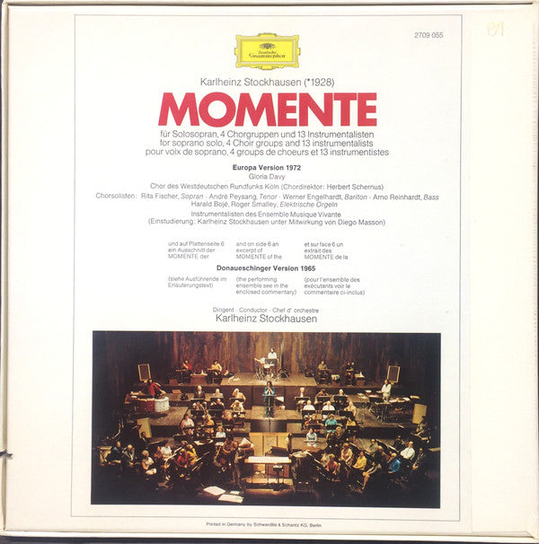 Stockhausen*, Gloria Davy, Chor des WDR*, Musique Vivante* : Momente (3xLP, Album + Box)