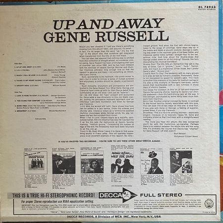 Gene Russell : Up And Away (LP, Album, Promo)