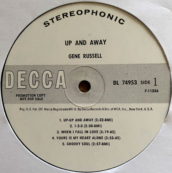 Gene Russell : Up And Away (LP, Album, Promo)