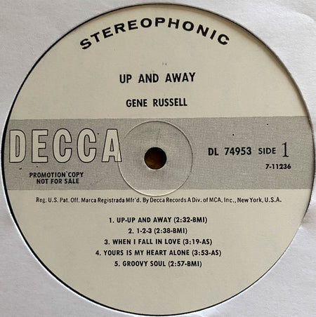 Gene Russell : Up And Away (LP, Album, Promo)