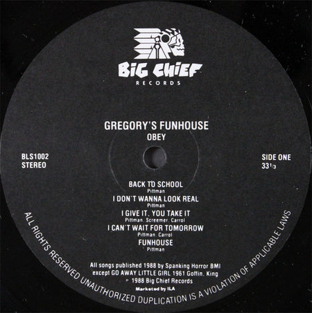 Gregory's Funhouse : Obey (LP, Album)