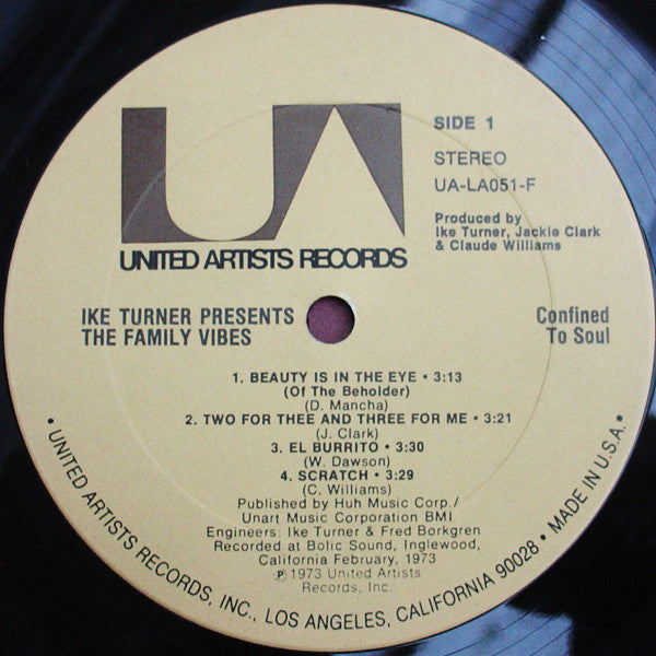 Ike Turner Presents The Family Vibes : Confined To Soul (LP, Album)