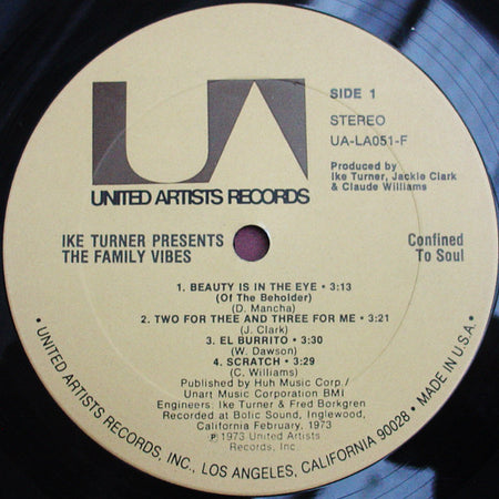 Ike Turner Presents The Family Vibes : Confined To Soul (LP, Album)