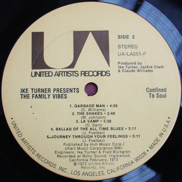 Ike Turner Presents The Family Vibes : Confined To Soul (LP, Album)