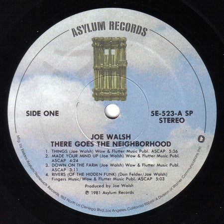 Joe Walsh : There Goes The Neighborhood (LP, Album, SP )