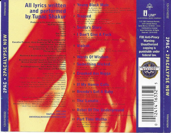 2Pac : 2Pacalypse Now  (CD, Album, RE, Gua)