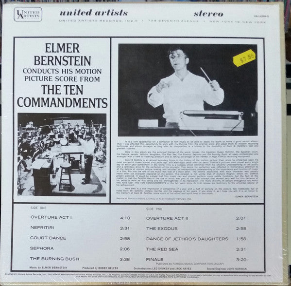 Elmer Bernstein : Elmer Bernstein Conducts His Motion Picture Score From The Ten Commandments (LP, Album, RE)